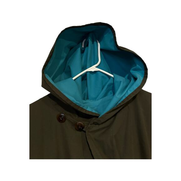 Vintage Japanalia by Eiko Sakai reversible hood coat green blue size M oversized - Picture 10 of 16